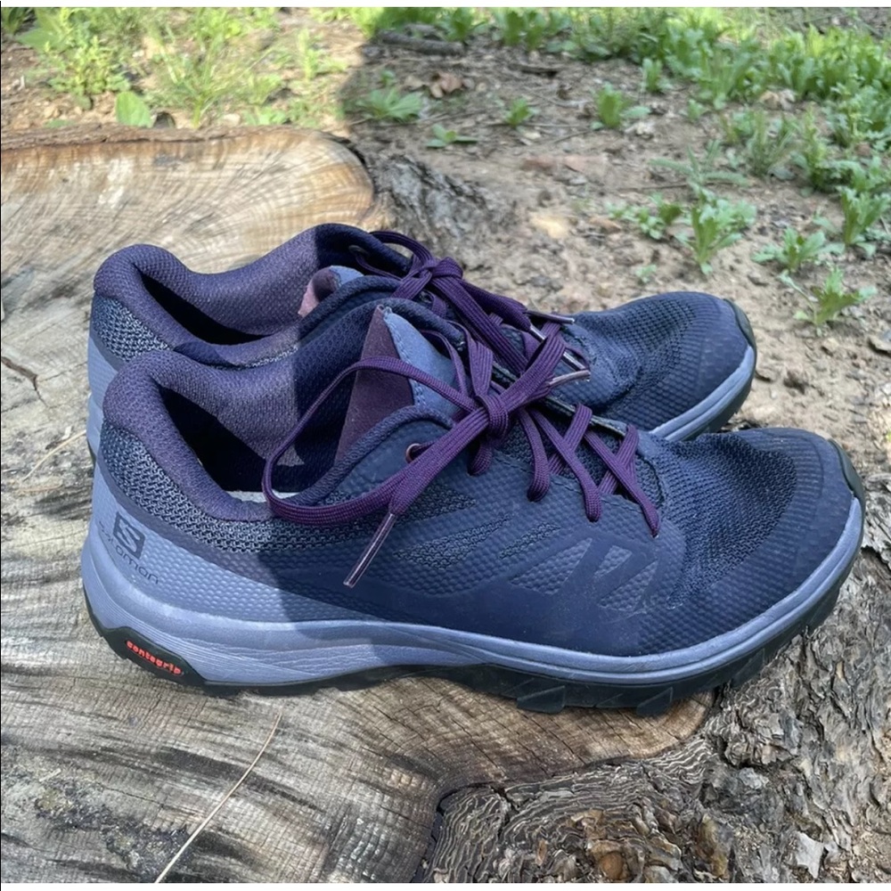 Salomon Contagrip GTX Women’s Sz 9 Waterproof Goretex Hiking Shoes Purple EUC